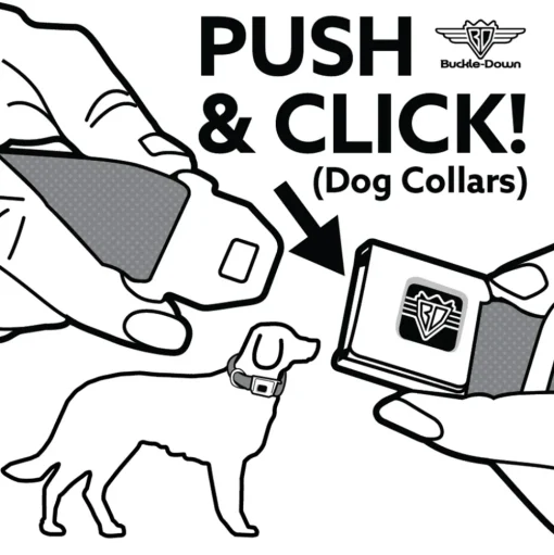 SUPERNATURAL-JOIN THE HUNT Full Color Black/White Seatbelt Buckle Collar - Supernatural JOIN THE HUNT/Symbols Scattered Reds/White