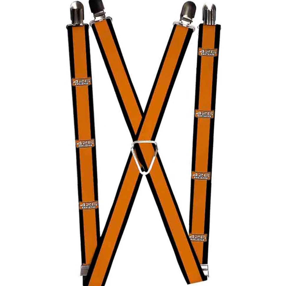 Suspenders - 1.0" - 426 HEMI Badge Stripes Orange Black White