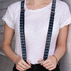 Suspenders - 1.0" - Anchors Navy/White