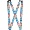 Suspenders - 1.0" - Ariel Poses Hibiscus Yellow Blues