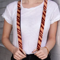 Suspenders - 1.0" - Bacon Slices Maroon