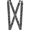Suspenders - 1.0" - Bandana/Skulls Black/White