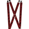 Suspenders - 1.0" - Bandana/Skulls Black/Red
