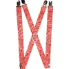 Suspenders - 1.0" - Bandana/Skulls Red/White