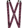 Suspenders - 1.0" - Bandana/Skulls Black/Pink