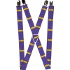 Suspenders - 1.0" - Bat Logo Purple Gold