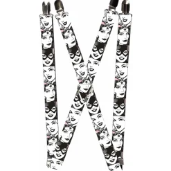 Suspenders - 1.0" - Batgirl Supergirl Wonder Woman Retro Panels Black Pink White