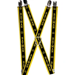 Suspenders - 1.0" - BATMAN Logo Stripe Yellow Black