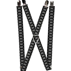 Suspenders - 1.0" - Batman Shield Black Silver