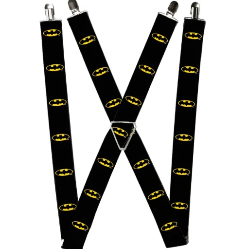Suspenders - 1.5" - Batman Shield Black/Yellow