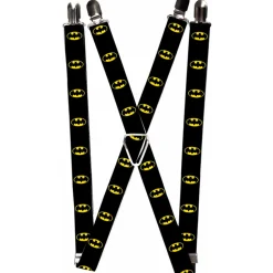 Suspenders - 1.0" - Batman Shield Black Yellow