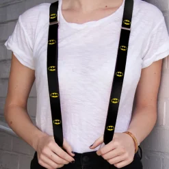 Suspenders - 1.0" - Batman Shield Black Yellow