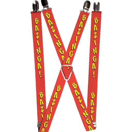 Suspenders - 1.0" - BAZINGA! Red Yellow
