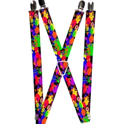 Suspenders - 1.0" - BD Paint Splatter Black/Neon