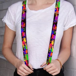 Suspenders - 1.0" - BD Paint Splatter Black/Neon