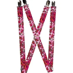 Suspenders - 1.0" - Born to Blossom CLOSE-UP White