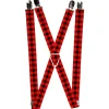 Suspenders - 1.0" - Buffalo Plaid Black/Red