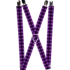 Suspenders - 1.0" - Buffalo Plaid Black/Purple