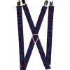 Suspenders - 1.0" - Buffalo Plaid Abstract White/Black/Turquoise