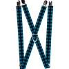 Suspenders - 1.0" - Buffalo Plaid Black/Turquoise
