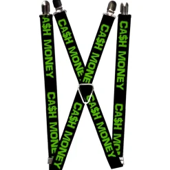 Suspenders - 1.0" - CA$H MONEY Black/Green