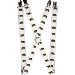 Suspenders - 1.0" - Cali Bear White