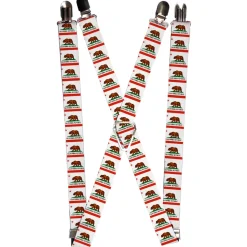 Suspenders - 1.0" - California State Flag White