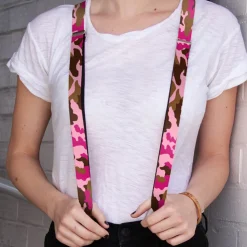 Suspenders - 1.0" - Camo Pink