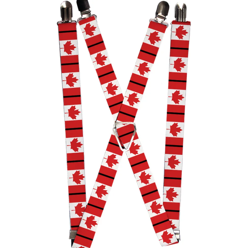 Suspenders - 1.0" - Canada Flags