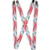 Suspenders - 1.0" - Cars 3 Cars Crossing White Blues Reds