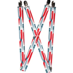 Suspenders - 1.0" - Cars 3 Cars Crossing White Blues Reds