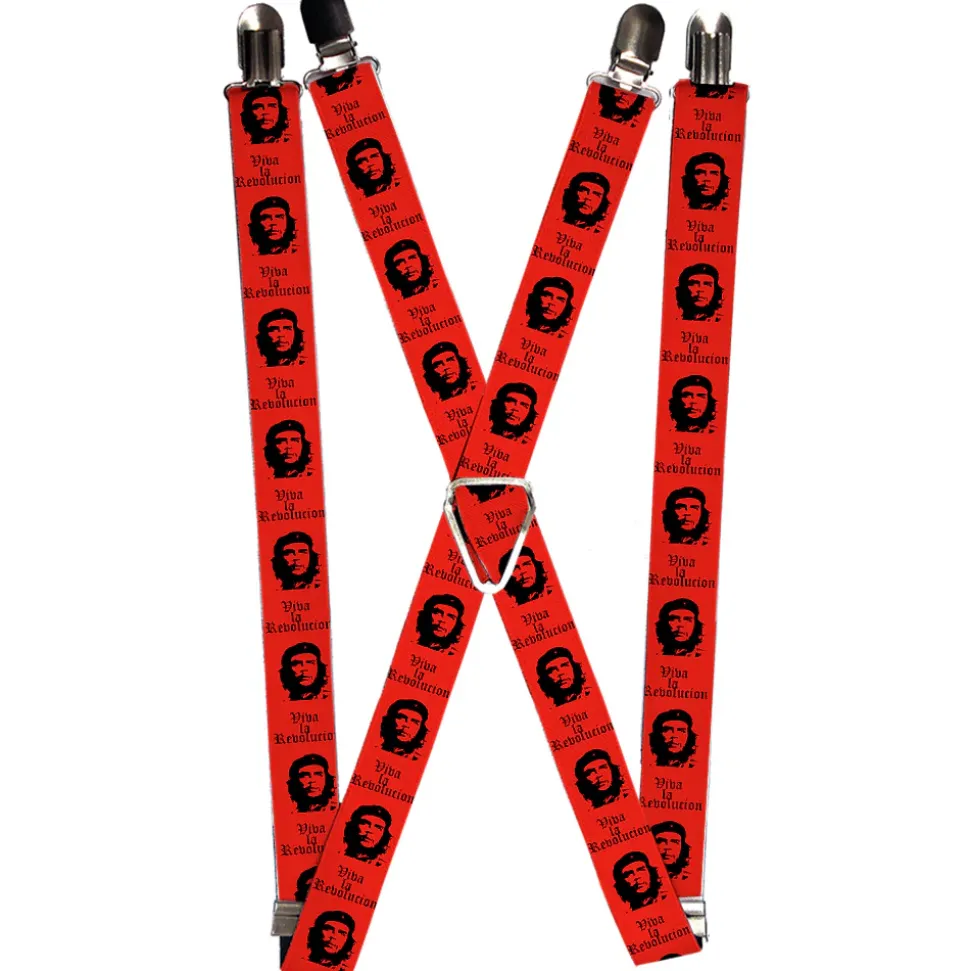 Suspenders - 1.0" - Che Red/Black