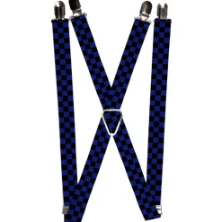 Suspenders - 1.0" - Checker Black/Blue
