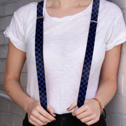 Suspenders - 1.0" - Checker Black/Blue