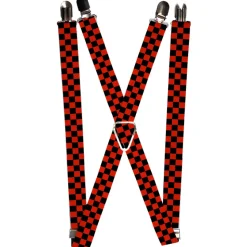 Suspenders - 1.0" - Checker Black/Red