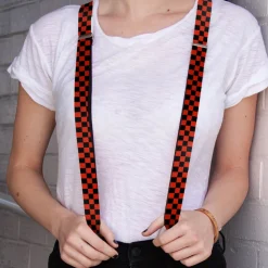 Suspenders - 1.0" - Checker Black/Red