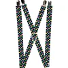Suspenders - 1.0" - Checker Black/Multi Pastel