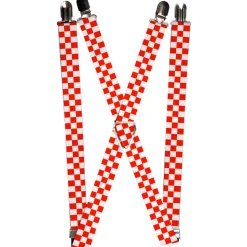 Suspenders - 1.0" - Checker Red/White
