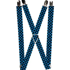 Suspenders - 1.0" - Checker Weathered Black/Turquoise