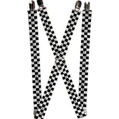 Suspenders - 1.0" - Checker Weathered2 Black/White