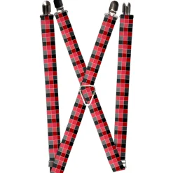 Suspenders - 1.0" - Checker Mosaic Red