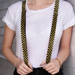 Suspenders - 1.0" - Checker Weathered Black/Yellow