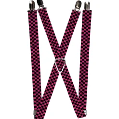 Suspenders - 1.0" - Checker Weathered Black/Neon Pink