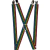 Suspenders - 1.0" - Checker Black/Neon Rainbow