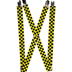 Suspenders - 1.0" - Checker Black/Neon Yellow