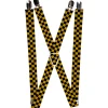 Suspenders - 1.0" - Checker Black/Gold