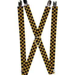 Suspenders - 1.0" - Checker Black/Gold