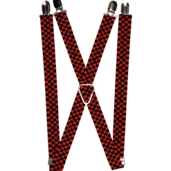 Suspenders - 1.0" - Checker Weathered Black/Red