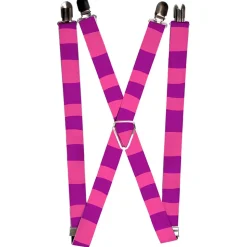 Suspenders - 1.0" - Cheshire Cat Stripe Pink Purple