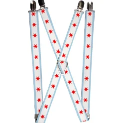 Suspenders - 1.0" - Chicago Flag